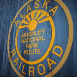Snow-covered Alaska Railroad car lodge stay in Fairbanks adventure setting.