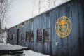 Snow-covered Alaska Railroad car lodge stay in Fairbanks adventure setting.