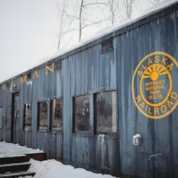 Restored Alaska Railroad car lodge stay on McKinley National Park Route in Fairbanks.