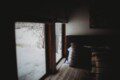 Pillows and bed inside United States Senate railcar lodge in Fairbanks, Alaska.
