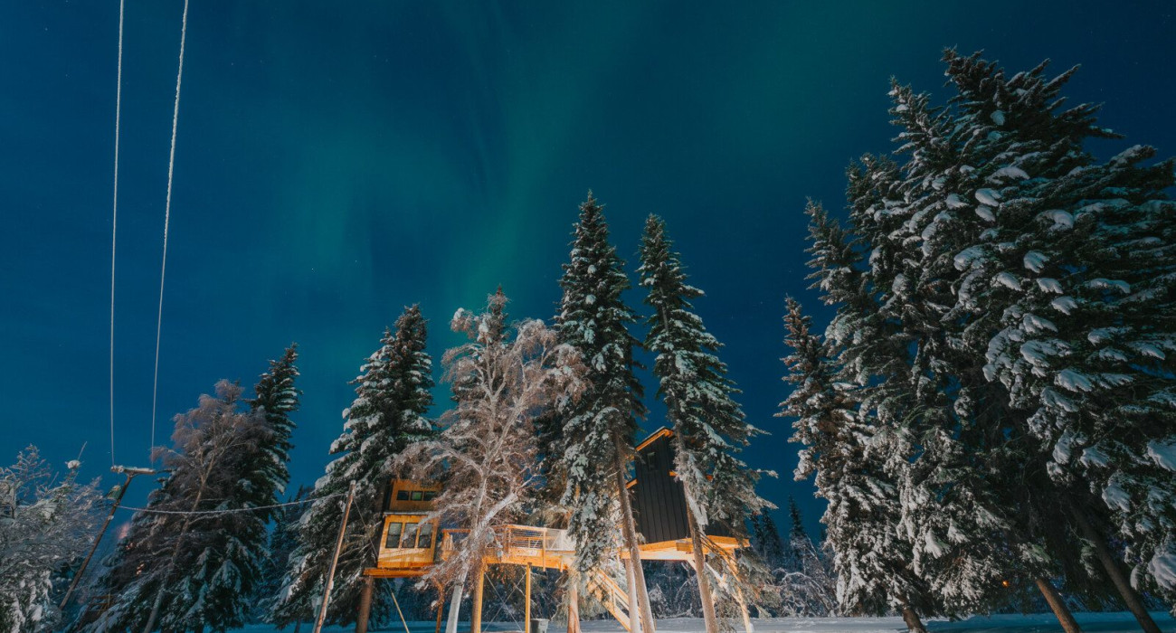 cabin northern lghts